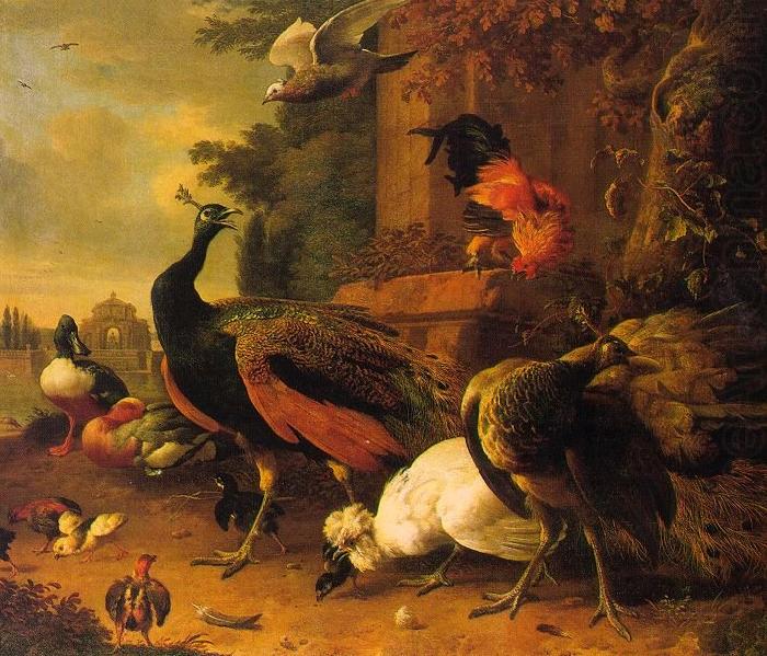 Birds in a Park, Melchior de Hondecoeter